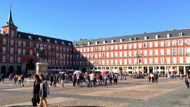 Madrid Spagna Ottobre 2016 Plaza Mayor Madrid Importante Punto Riferimento — Video Stock