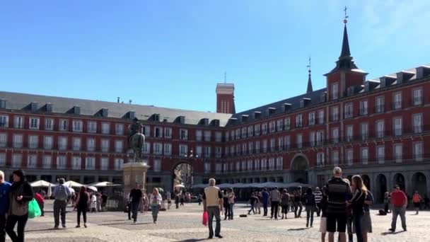 Madrid Espagne Octobre 2016 Plaza Mayor Madrid Point Repère Touristique — Video