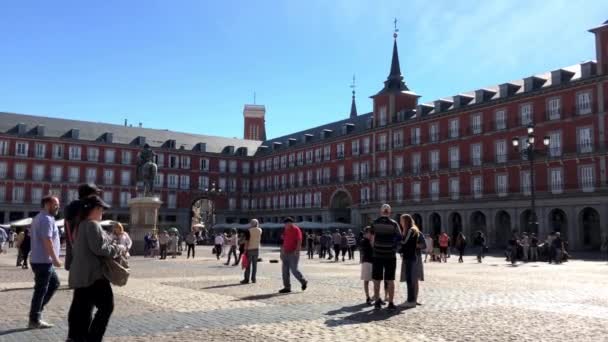 Madrid Spanien Oktober 2016 Plaza Mayor Madrid Ein Bedeutendes Touristisches — Stockvideo