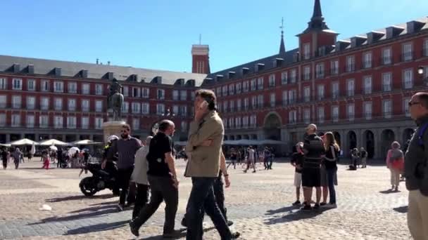 Madrid Spanien Oktober 2016 Plaza Mayor Madrid Ein Bedeutendes Touristisches — Stockvideo