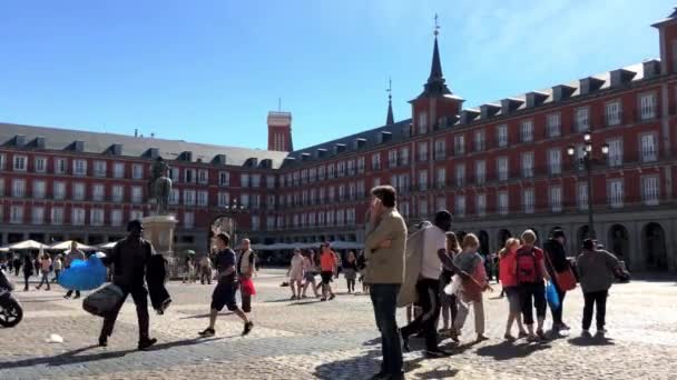 Madrid Spanien Oktober 2016 Plaza Mayor Madrid Ein Bedeutendes Touristisches — Stockvideo