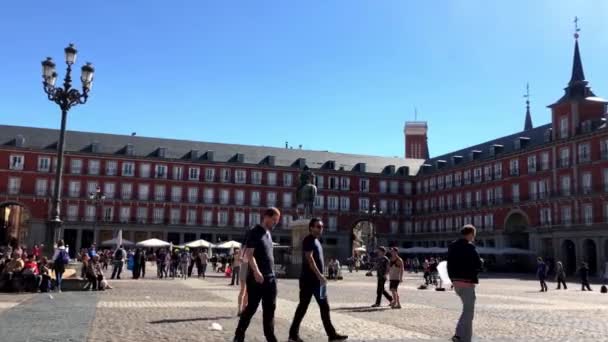 Madrid Spanien Oktober 2016 Plaza Mayor Madrid Ein Bedeutendes Touristisches — Stockvideo