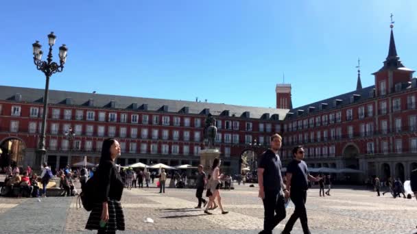 Madrid Spanien Oktober 2016 Plaza Mayor Madrid Ein Bedeutendes Touristisches — Stockvideo