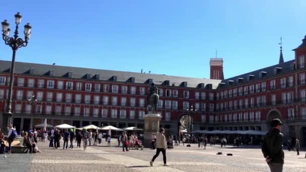 Madrid Espagne Octobre 2016 Plaza Mayor Madrid Point Repère Touristique — Video