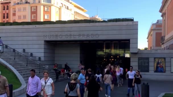 Madrid Spagna Ottobre 2016 Ingresso Del Museo Del Prado Madrid — Video Stock