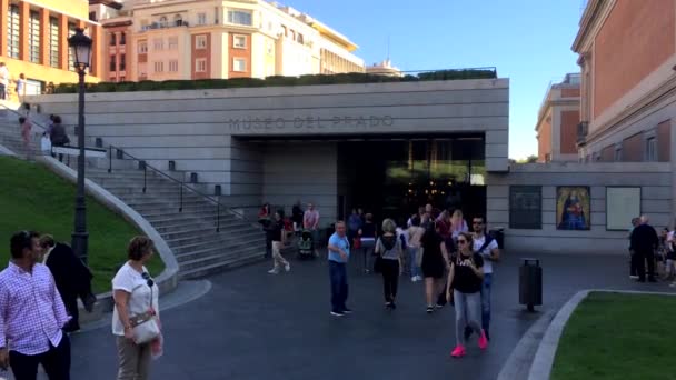 Madrid Španělsko Říjen2016 Vstup Muzea Prado Madridu Významné Turistické Památky — Stock video