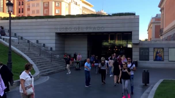 Madrid Spanje Oktober 2016 Ingang Van Het Prado Museum Madrid — Stockvideo