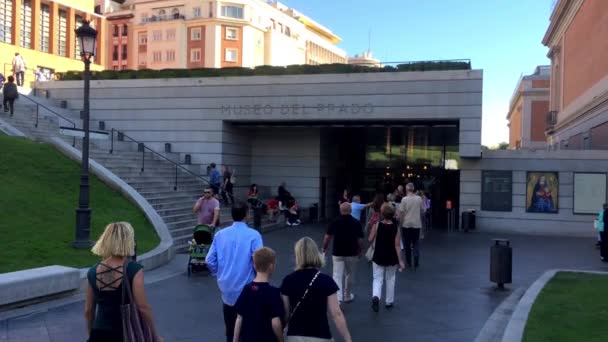 Madrid España Octubre 2016 Entrada Del Museo Del Prado Madrid — Vídeo de stock