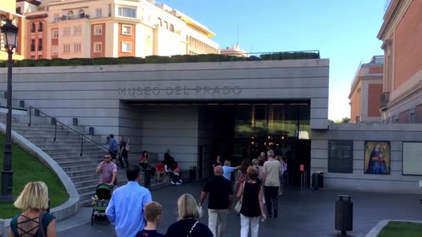 Madrid Španělsko Říjen2016 Vstup Muzea Prado Madridu Významné Turistické Památky — Stock video