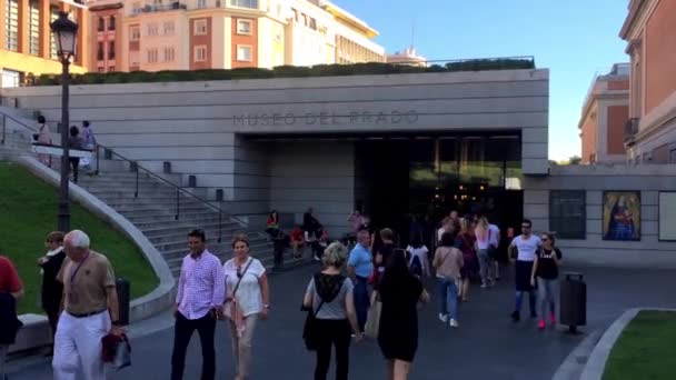 Madrid Espanha Outubro 2016 Entrada Museu Prado Madrid Importante Marco — Vídeo de Stock