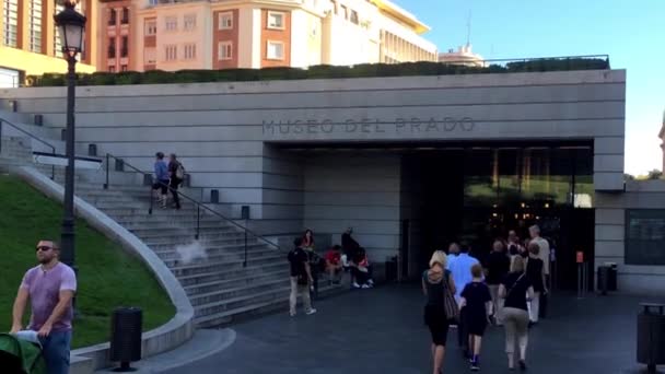 Madrid Espagne Octobre 2016 Entrée Musée Prado Madrid Point Repère — Video