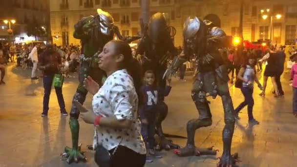Madrid Espanha Outubro 2016 Artistas Rua Praça Puerta Del Sol — Vídeo de Stock