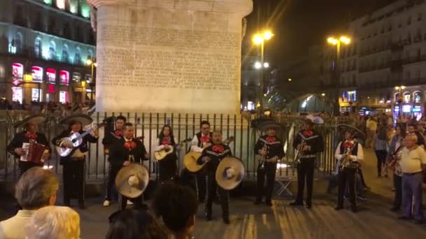 Madrid Spanien Oktober 2016 Straßenkünstler Auf Der Puerta Del Sol — Stockvideo