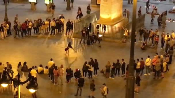 マドリード スペイン 2016年10月 スペインのマドリードで10月のプエルタ ソル広場でのマリアッチバンド プエルタ Puerta Del Sol はマドリードの有名な広場 — ストック動画