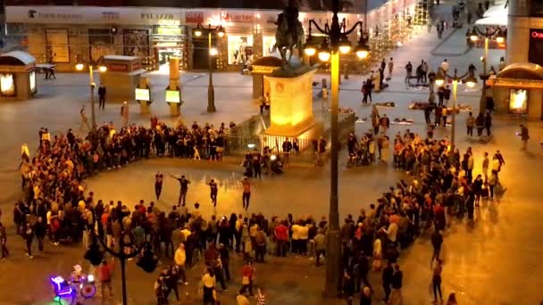 Madrid España Octubre 2016 Mariachi Band Plaza Puerta Del Sol — Vídeo de stock