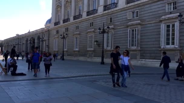 Madrid España Octubre 2016 Gente Palacio Real Octubre 2016 Madrid — Vídeos de Stock