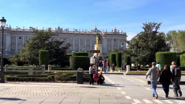 Madrid Espanha Outubro 2016 Pessoas Palácio Real Outubro 2016 Madrid — Vídeo de Stock