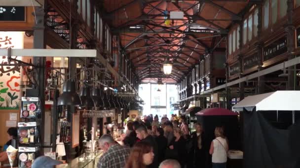 Madrid España Oct 2016 Personas Identificadas Mercado San Miguel Madrid — Vídeos de Stock