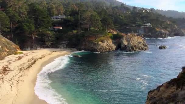 Prachtige Beelden Van Een Strand State Natural Reserve Point Lobos — Stockvideo