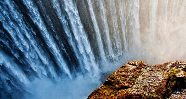 Early morning lights at the Victoria Falls at the border of Zimbabwe and Zambia