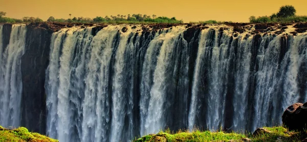 Les Chutes Victoria Frontière Zimbabwe Zambie — Photo