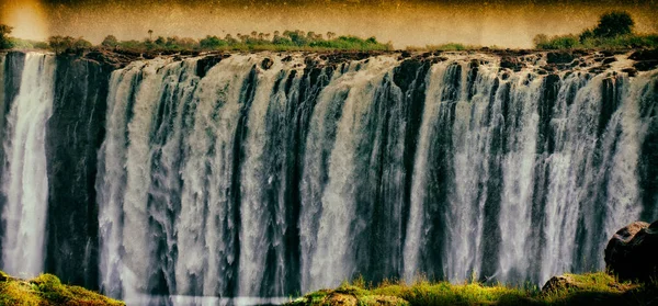 Victoriafallen Vid Gränsen Till Zimbabwe Och Zambia — Stockfoto