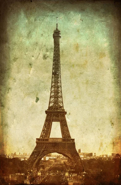 Immagine Stile Cartolina Vintage Della Torre Eiffel Parigi Francia — Foto Stock