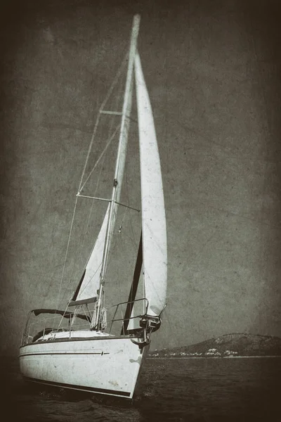 Vintage Stylu Obrazu Jachtu Żaglowego — Zdjęcie stockowe