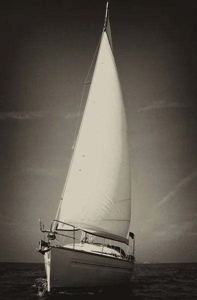 Vintage Style Image Sailing Yacht — Stock Photo, Image