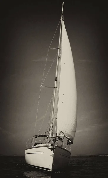 Immagine Stile Vintage Uno Yacht Vela — Foto Stock