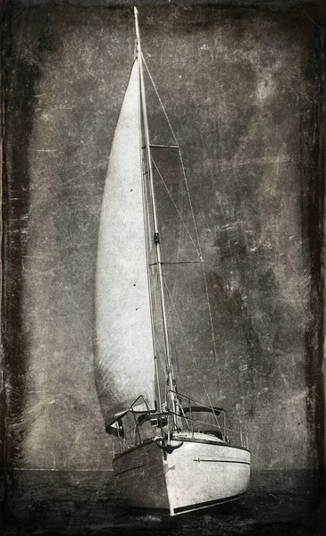 Винтажный Стиль Изображения Парусной Яхты — стоковое фото