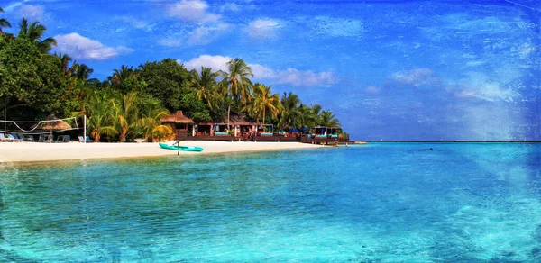 Bela Ilha Paradisíaca Tropical Maldivas — Fotografia de Stock