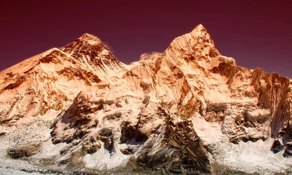 Szczyt Everest Nuptse Nepalu Jak Widać Kala Pattar — Zdjęcie stockowe