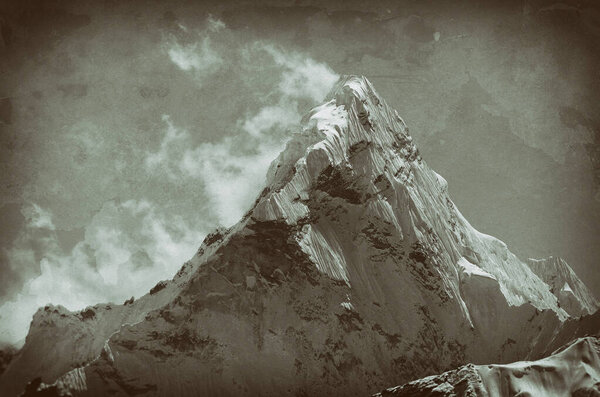 Mt. Ama Dablam in the Everest Region in Nepal, as seen from Kala Pattar