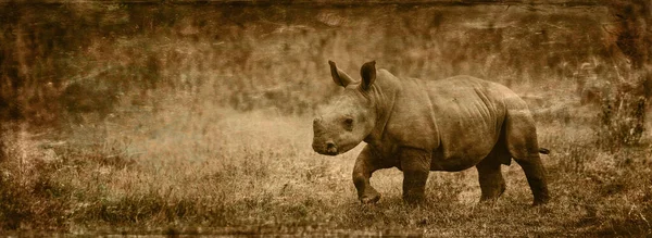 Білі Носороги Або Плоскокрилі Носороги Ceratotherium Simum Національному Парку Озера — стокове фото