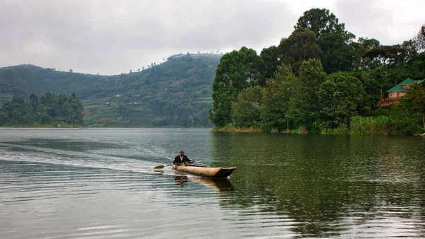 Man Fishing Lake — Stock Photo, Image