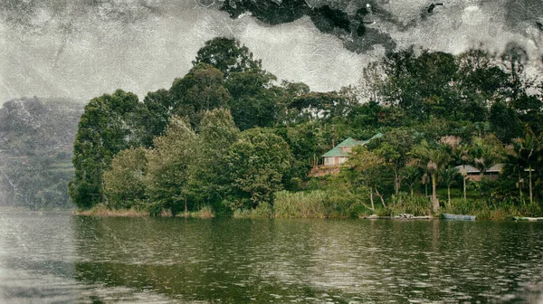 Lake Bunyonyi in Uganda, Africa, at the borders of Uganda, Congo Democratic Republic and Rwanda, not far from the Bwindi National Park, home of the last mountain gorillas