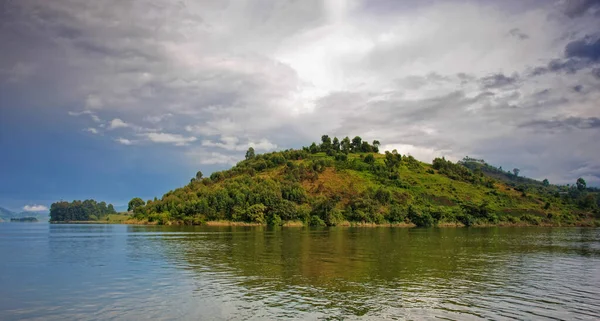 Jezero Bunyonyi Ugandě Africe Hranicích Ugandy Konžské Demokratické Republiky Rwandy — Stock fotografie