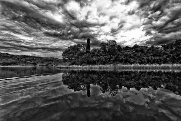 Lake Bunyonyi in Uganda, Africa, at the borders of Uganda, Congo Democratic Republic and Rwanda, not far from the Bwindi National Park, home of the last mountain gorillas