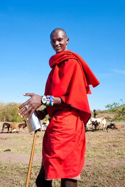 Unidentified Maasai Woman Oct 2012 Maasai Mara Kenya Maasai Nilotic — Stock Photo, Image