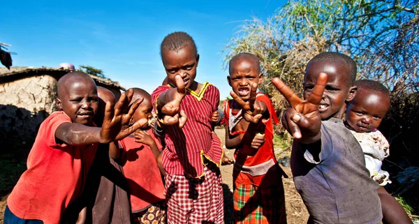 Unidentified Maasai Children Oct 2012 Maasai Mara Kenya Maasai Nilotic — Stock Photo, Image