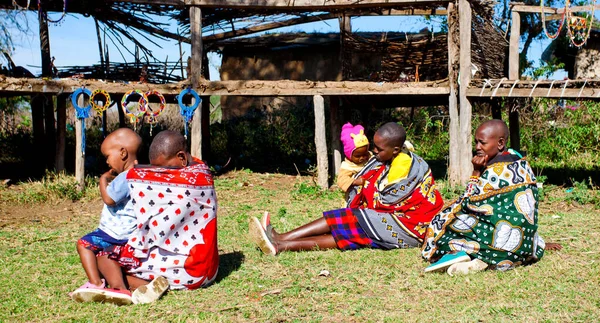 Unidentified Maasai Children Oct 2012 Maasai Mara Kenya Maasai Nilotic — Stock Photo, Image