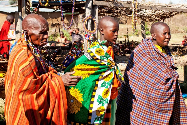 Unidentified Maasai People Oct 2012 Maasai Mara Kenya Maasai Nilotic — Stock Photo, Image