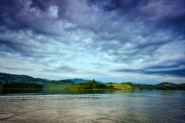 Lake Bunyonyi Oeganda Afrika Aan Grenzen Van Oeganda Congo Democratische — Stockfoto