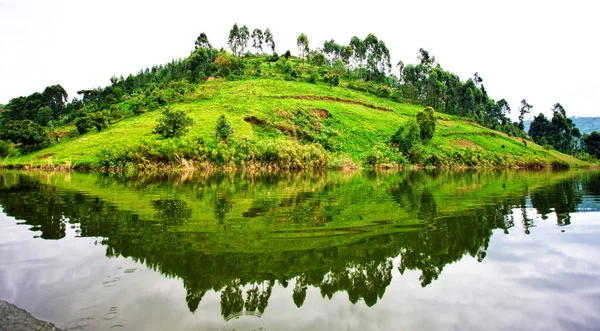 Lake Bunyonyi in Uganda, Africa, at the borders of Uganda, Congo Democratic Republic and Rwanda, not far from the Bwindi National Park, home of the last mountain gorillas