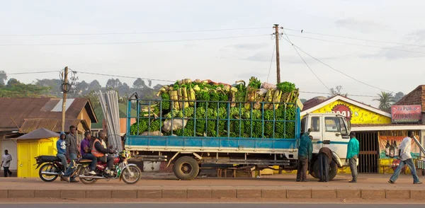 Kampala Uganda Nov Lastbil Full Med Bananer Den November 2012 — Stockfoto