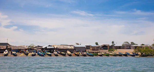 Kimi Island Célèbre Pour Village Pêcheurs Depuis Bateau Mouvement Lac — Photo