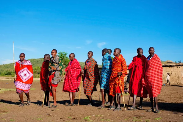 Ekim 2012 Kenya Daki Maasai Mara Kimliği Belirlenemeyen Masai Erkekleri — Stok fotoğraf