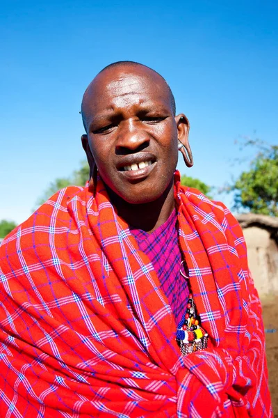 Niezidentyfikowani Mężczyźni Maasai Października 2012 Maasai Mara Kenii Maasai Grupą — Zdjęcie stockowe