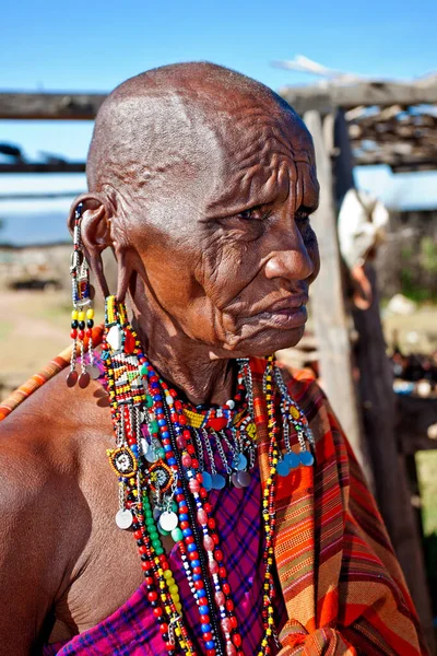 Ekim 2012 Kenya Daki Maasai Mara Kimliği Belirsiz Bir Kadın — Stok fotoğraf